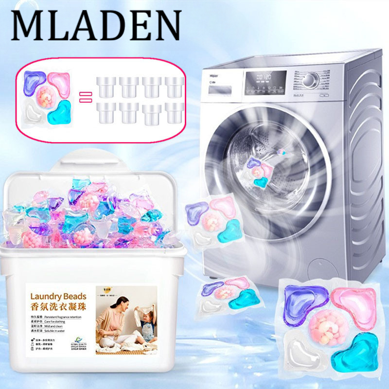 MLADEN 【30 เม็ด】5in1 เจลบอลซักผ้า กลิ่นหอมดอกไม้ ผงซักฟอกผ้าสูตรเข้มข้นพร้อมปรับผ้านุ่ม หอมสดชื่น ปลอดภัย สะอาด ราคา 106 บาท*ส่งฟรี