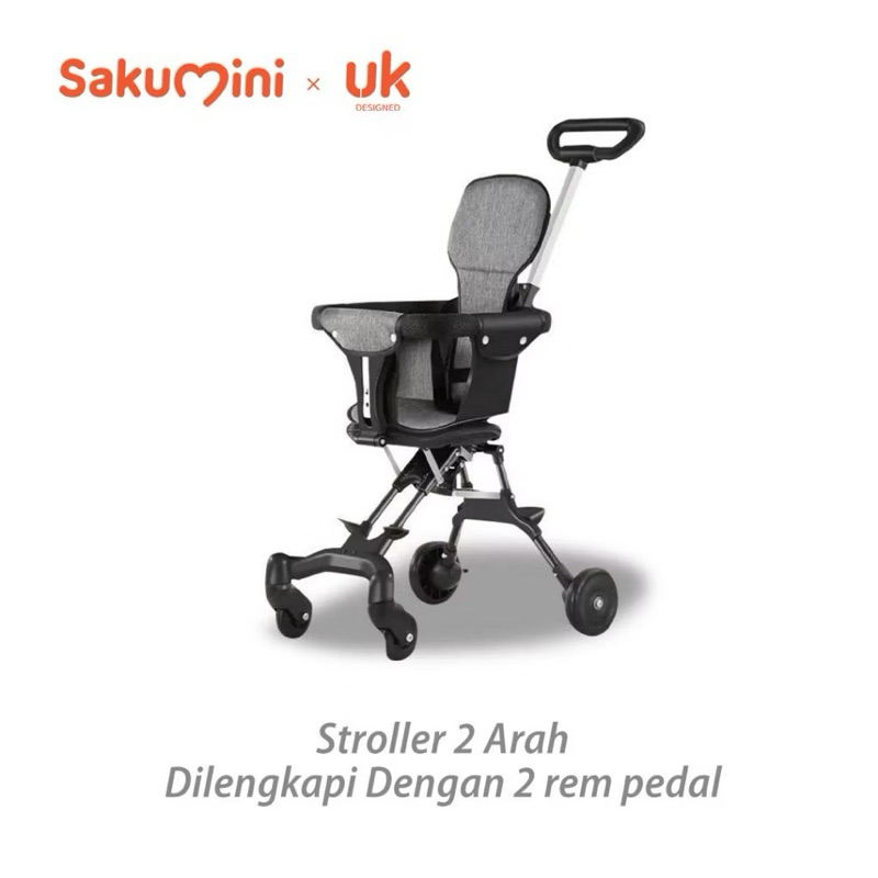 Sakumini Stroller Portable Foldable Kereta Dorong Lipat Anak Bayi Travelling Mudik Naik Pesawat Kado Lahiran Gift Birthday Hadiah