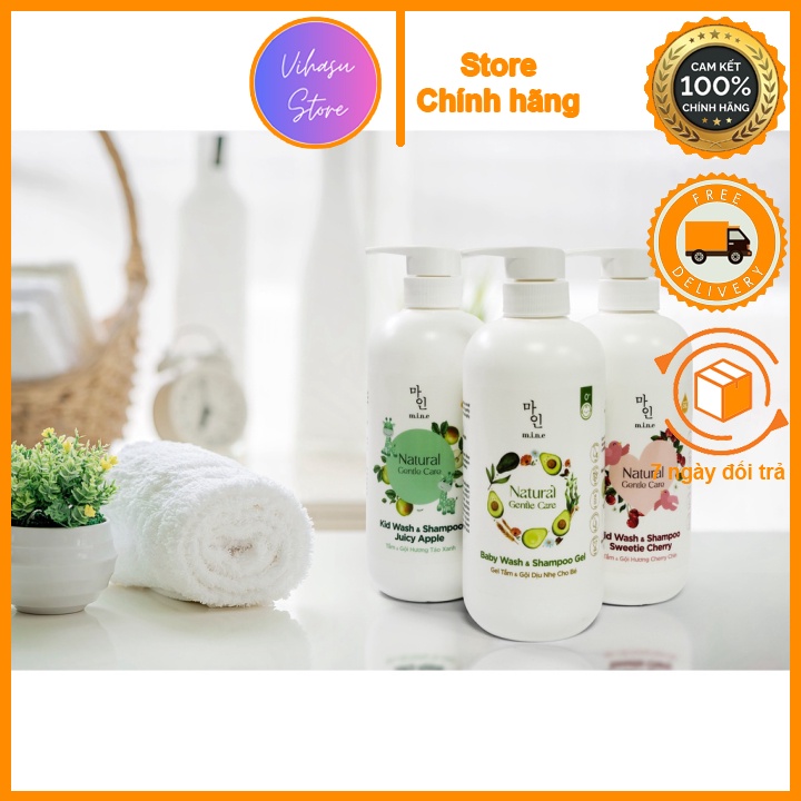 Gel tắm và gội dịu nhẹ cho bé MINE các mùi hương [Vihasu Store]