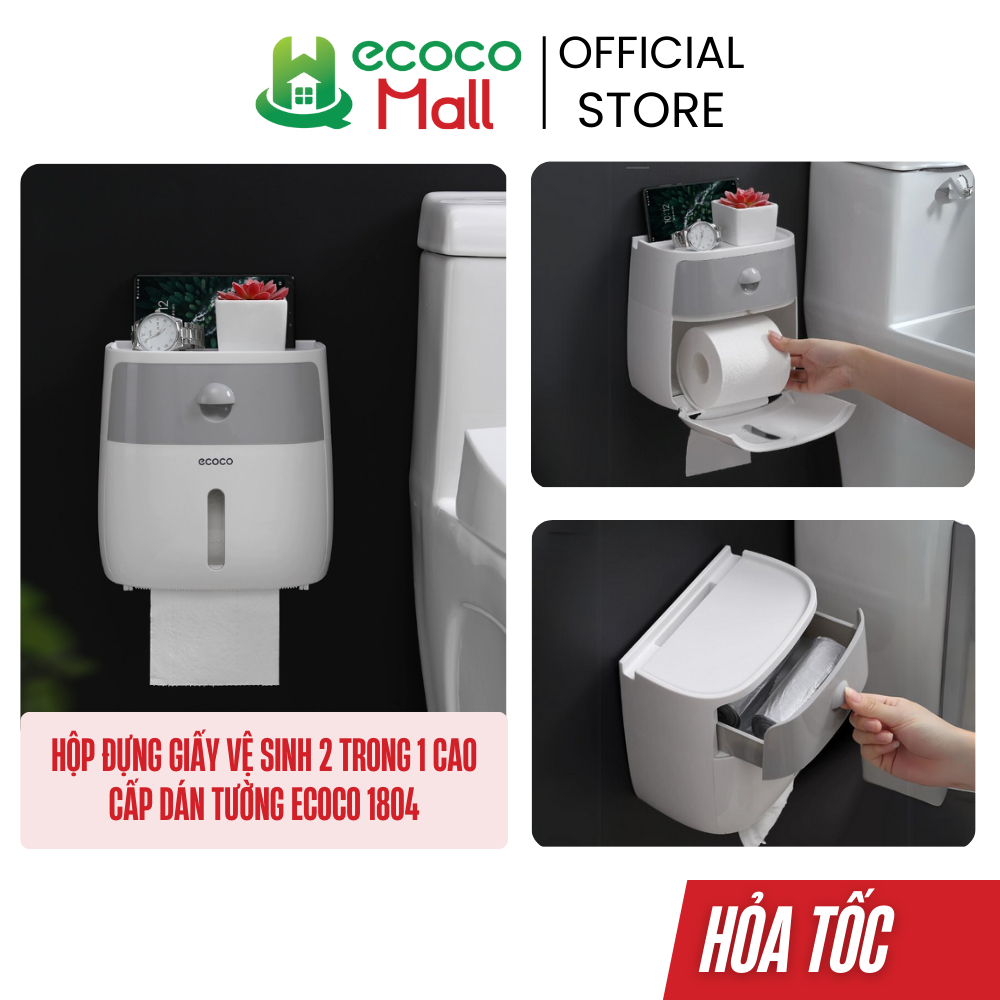 Hộp đựng giấy vệ sinh 2in1 ecoco 1804