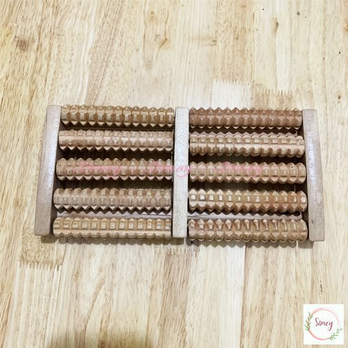 Bàn lăn chân gỗ massage, dụng cụ massage chân bằng gỗ, bàn lăn 5 hàng nhỏ gọn tiện lợi