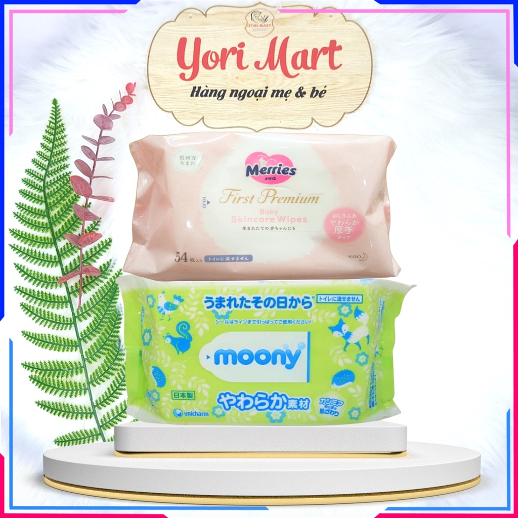Giấy ướt khăn ướt Merries Moony Nhật Bản