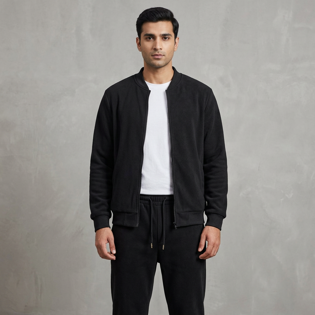 2pcs Men Long Sleeve Casual Sports Jacket And Trouser Set