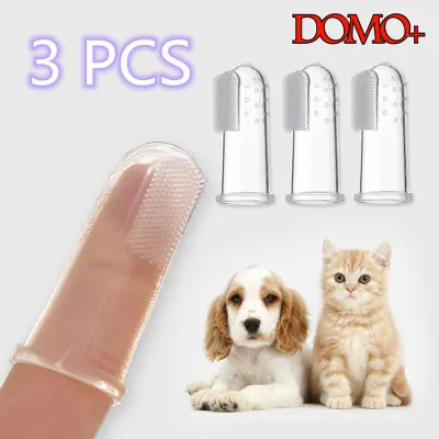 3Pcs Finger Toothbrush Pet Oral Dental Cleaning For Cat n Dog Tooth Care Hygiene Brush
