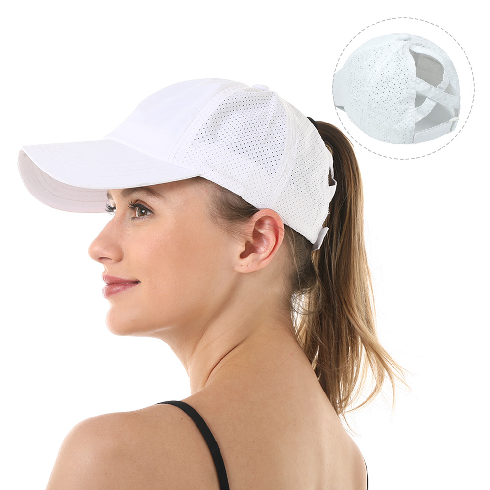 Miuye Sun Hats for Women High Ponytail Sun Protection UV Protection Trucker Hat Mens Denim Dad Hat Glitter Visor 