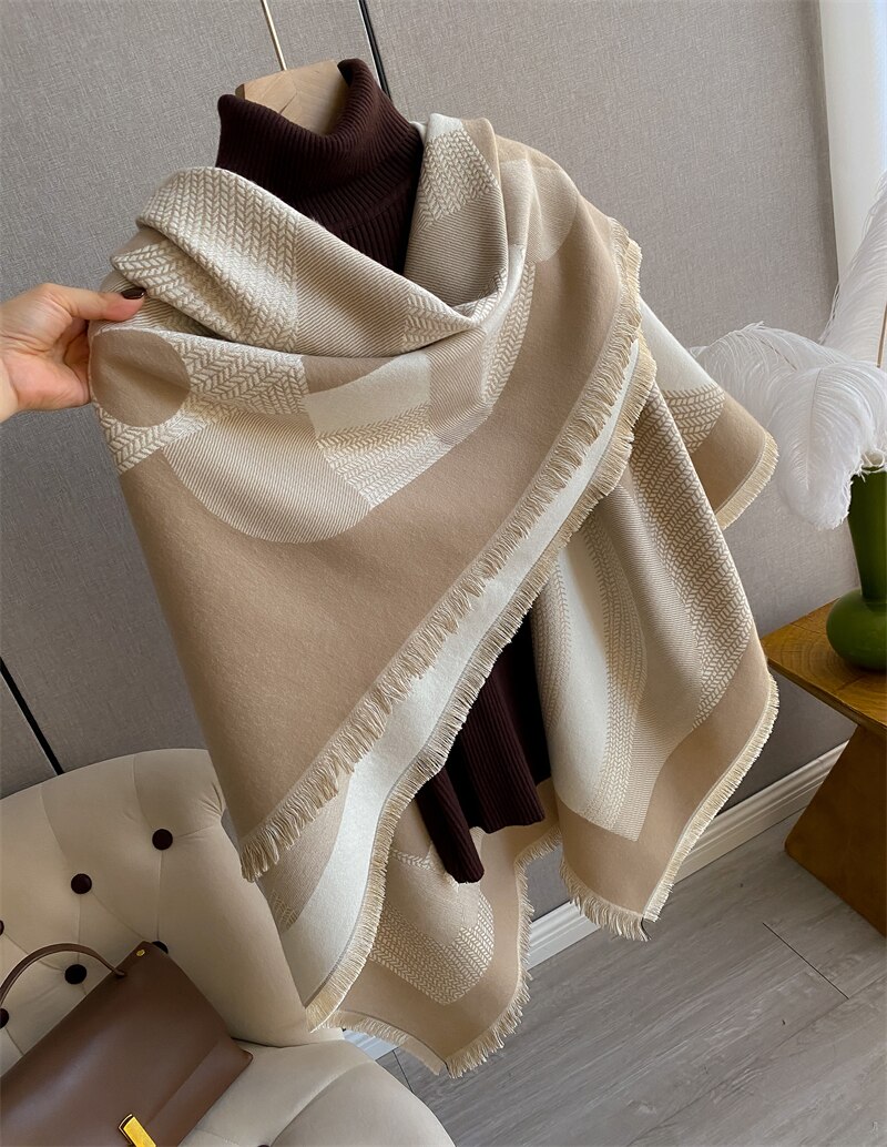 New Winter Warm Cashmere Wraps Women Scarf Luxury 2022 Design Pashmina  Thick Shawl Blanket Bufanda Foulard Travel Poncho Stoles