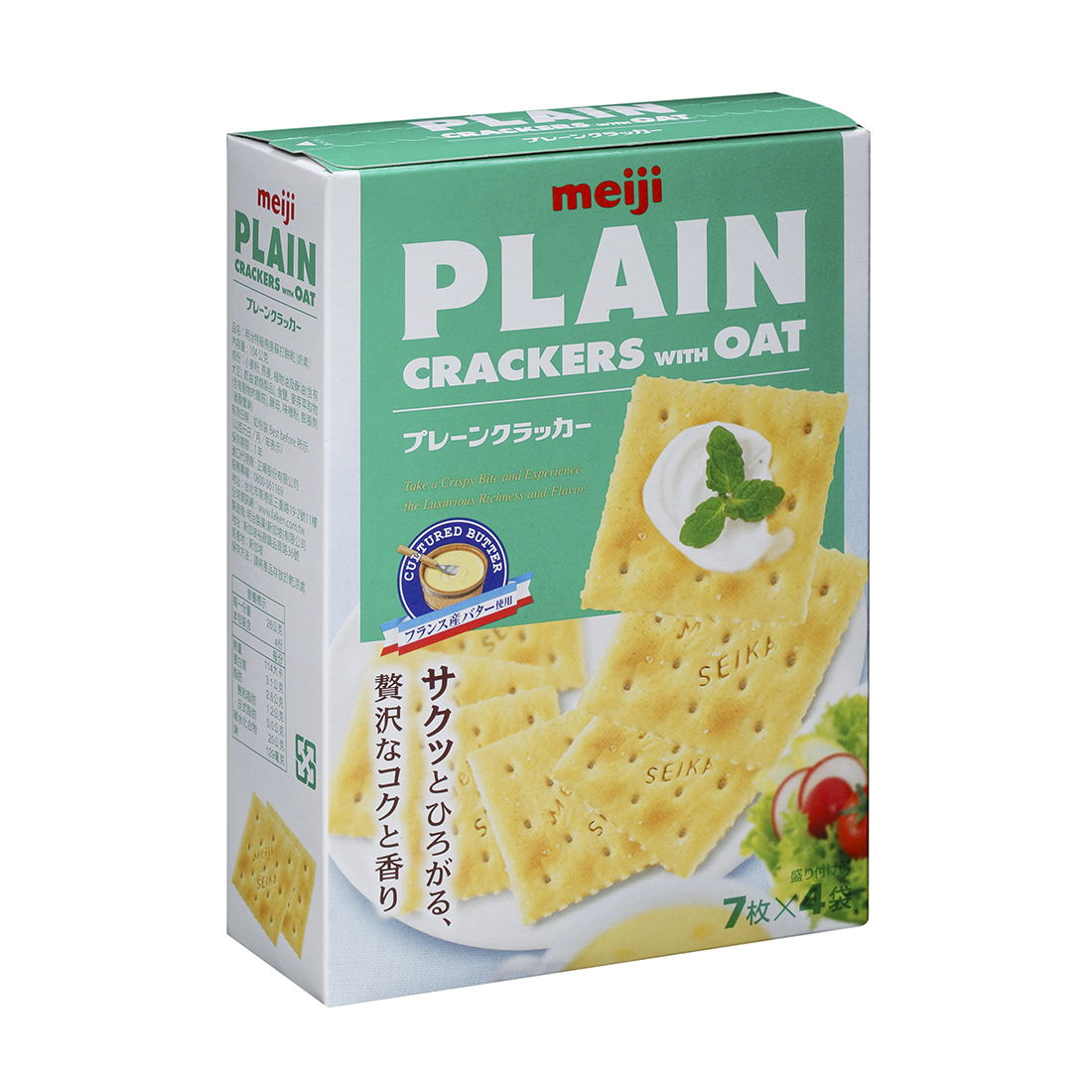 Meiji Plain Crackers with Oat 104G. ราคา 49 บาท*ส่งฟรี