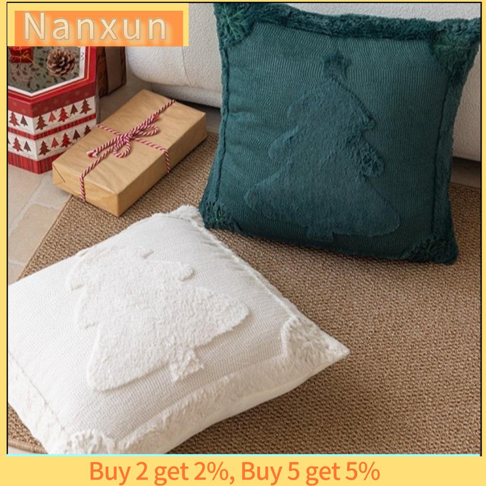 NWSJ Tuần lộc 3D Áo gối Giáng sinh Cây Giáng Sinh 45×45cm Vỏ gối Thời trang Mềm mại Vỏ gối nhung Trang trí nhà cửa