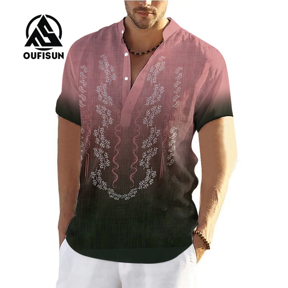 Bohemian Dress Men Party 3/4 Sleeve Paisley Print Tassels Mini