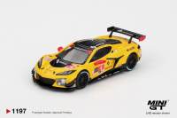 MINI GT No.1197 Chevrolet Corvette Z06 GT3.R #4 Corvette Racing by Pratt Miller Motorsports 2025 IMSA Daytona 24 Hrs MGT01197