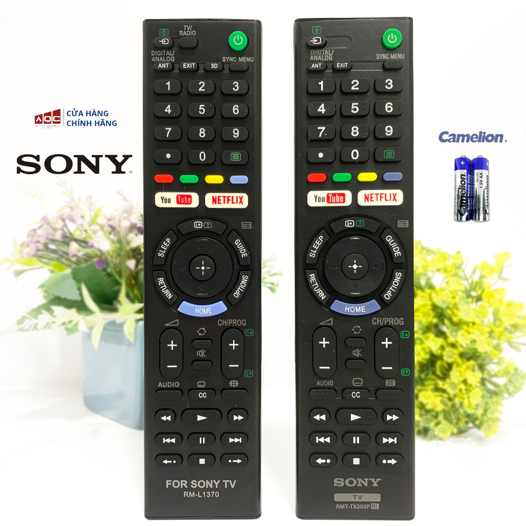 Điều Khiển TV SONY Đa Năng Hàng Hãng Đẹp Tặng Pin L1370 Và TX300P Xuất Malaysia