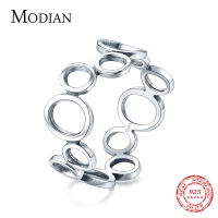Modian Real 925 Sterling Silver Irregular Round Finger Ring Fashion Party Accessories For Women Fine Statement Jewelry Gift