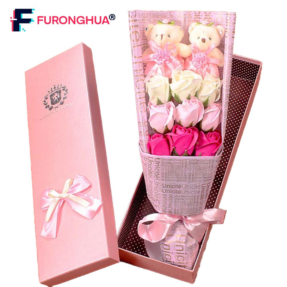 【FURONGHUA】 9 Rose Soap Flowers Bear Bouquet with Delightful Scents for a Pleasant Ambiance 【New product】 ราคา 1,722 บาท*ส่งฟรี