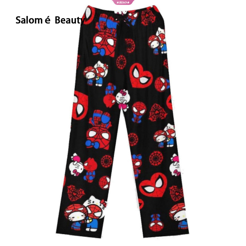 2024 Spider - Man Hello Kitty Leaving Pyjamas Pyjamas Cartoon Men's Pants Sleeping In Wait Room Wearing Girls' Pants ราคา 79 บาท*ส่งฟรี