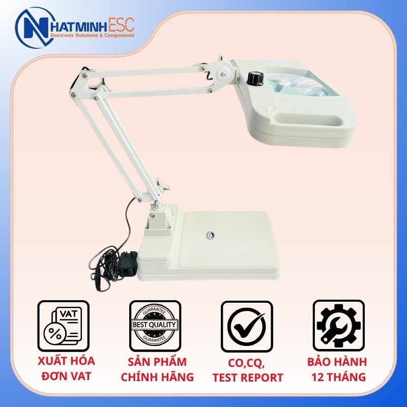 Kính lúp để bàn LT-86I 10X đèn LED thấu kính tiêu chuẩn