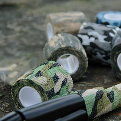 4.5m x 5cm Waterproof Adhesive Outdoor Military Stretch Camo Camouflage Tape Bandage Hun-ting Wrap