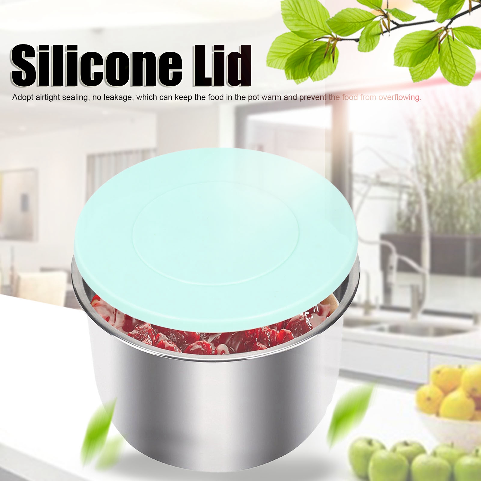 Silicone Pot Cover Good Flexibility Safe And Healthy Food‑Grade Silicone Material Silicone Lid for Large‑Size Bowls Pressure Cookers