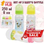 Phoenix Hub 8oz Baby Feeding Bottles Set of 3 250ml