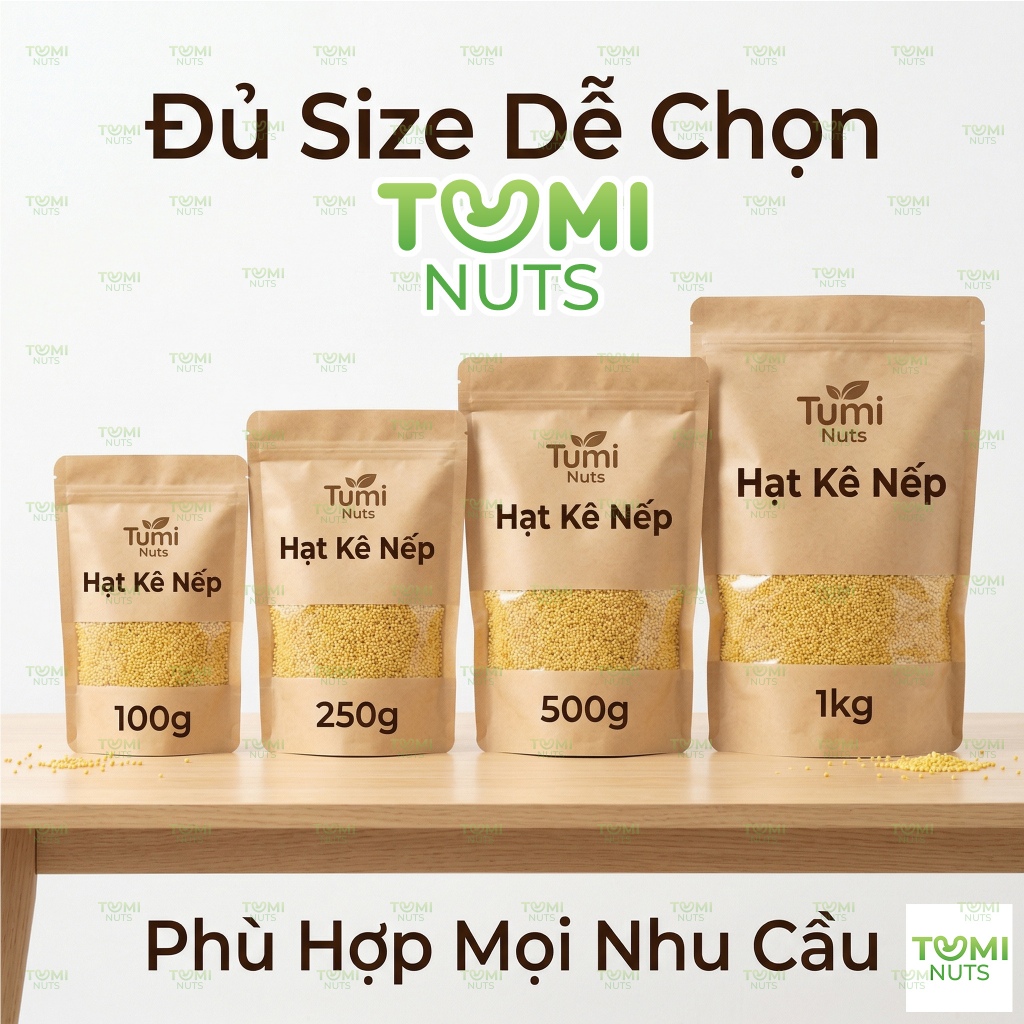 Hạt Kê Nếp Tumi Nuts Nhiều Size 100g 250g 500g 1kg – Kê Nếp Sạch Tự Nhiên, Dẻo Thơm, Dễ Chế Biến Món Ăn