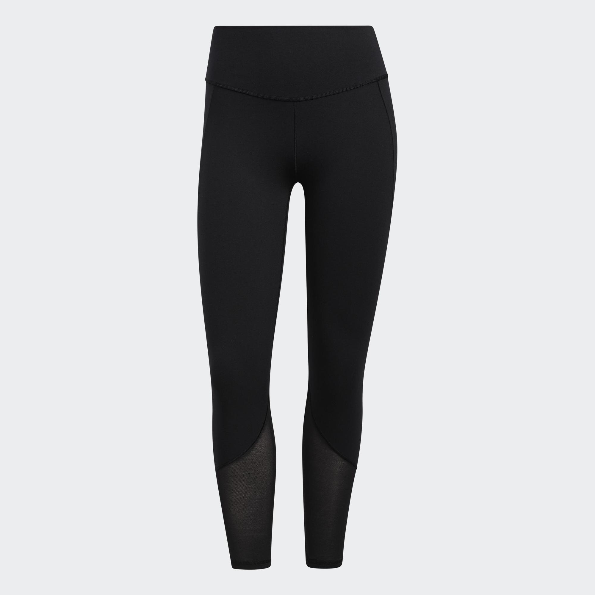 Adidas tập luyện quần bó 7/8 vải lưới chịu lực yoga nữ đen gr8096