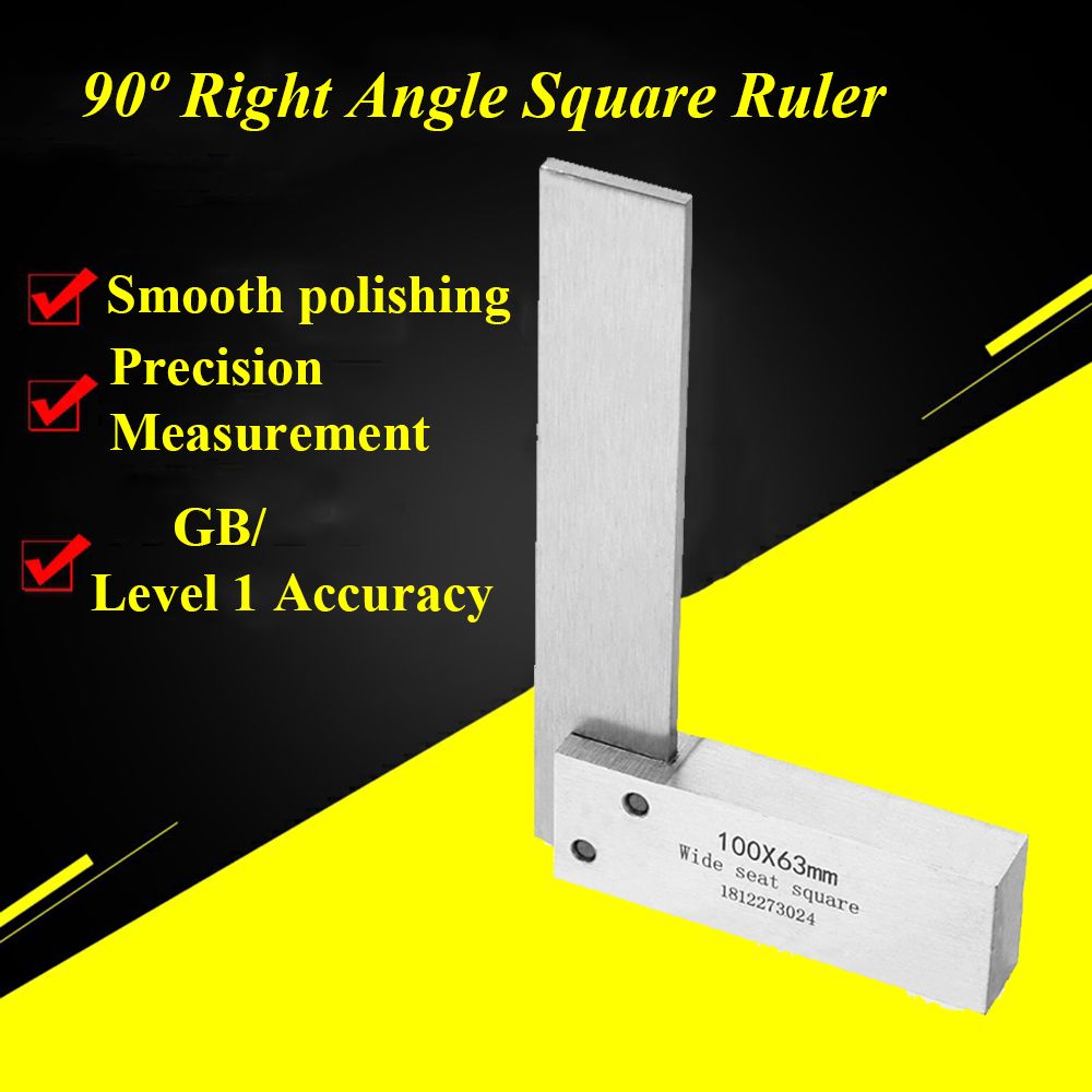 C6471 thép cứng rộng chỗ ngồi rộng đứng đo chính xác mặt đất Cai Trị 90 ° góc phải machinist vuông L hình dạng