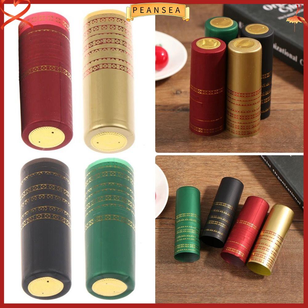PEANSEA 10Pcs Màng co kín khí Nắp chai rượu vang PVC Co nhiệt Đồ dùng quán bar gia đình Mũ co nhiệt Bền Nắp chai Viên nang niêm phong Rượu vang đỏ