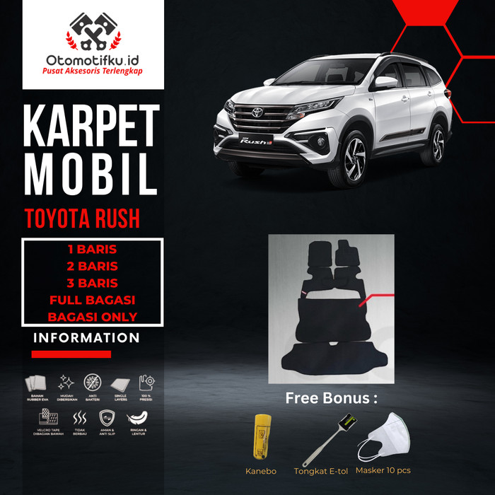 [ OTOMOTIFKU ] Karpet Mobil Toyota Rush Bahan Single Layer Rubber Eva Premium Harga 385,000 rupiah*Gratis Ongkir