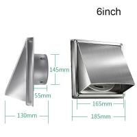 DORADO Stainless Steel Dryer Vent Cover Waterproof Square Wall Exhaust Cover Useful Round Duct Exhaust Grille Exterior Wall
