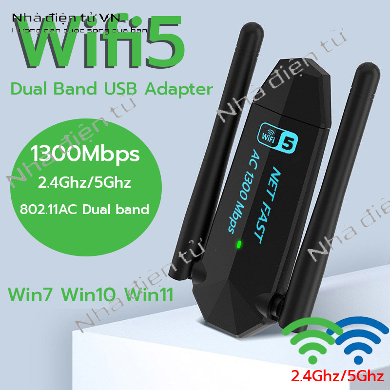 5G WiFi receiver USB3.0 dual band USB adapter 1300Mbps 2.4GHz-5.0GHz USB receiver