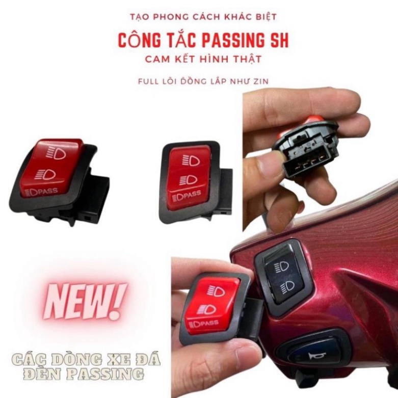 Công Tắc Passing SH Cho AirBlade, Wave, Vision, Lead, Vario 17, Winner X (Nút Đỏ 300i) SP tự chụp Ảnh thật Sp