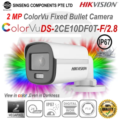 HIKVISION DS-2CE10DF0T-F/2.8 2 MP ColorVu Fixed Bullet CCTV Camera
