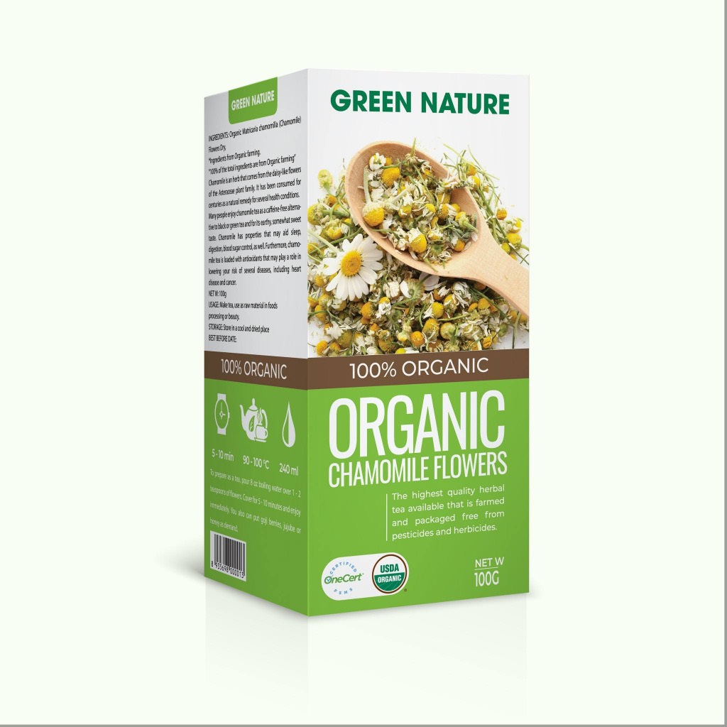 Hoa cúc la mã nguyên bông hữu cơ Chamomile Flowers 100gr - Green Nature