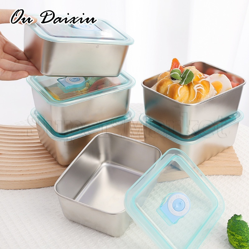 OUDAIXIU ภาชนะเก็บอาหารสแตนเลสแบบมีฝาปิด ราคา 10 บาท*ส่งฟรี