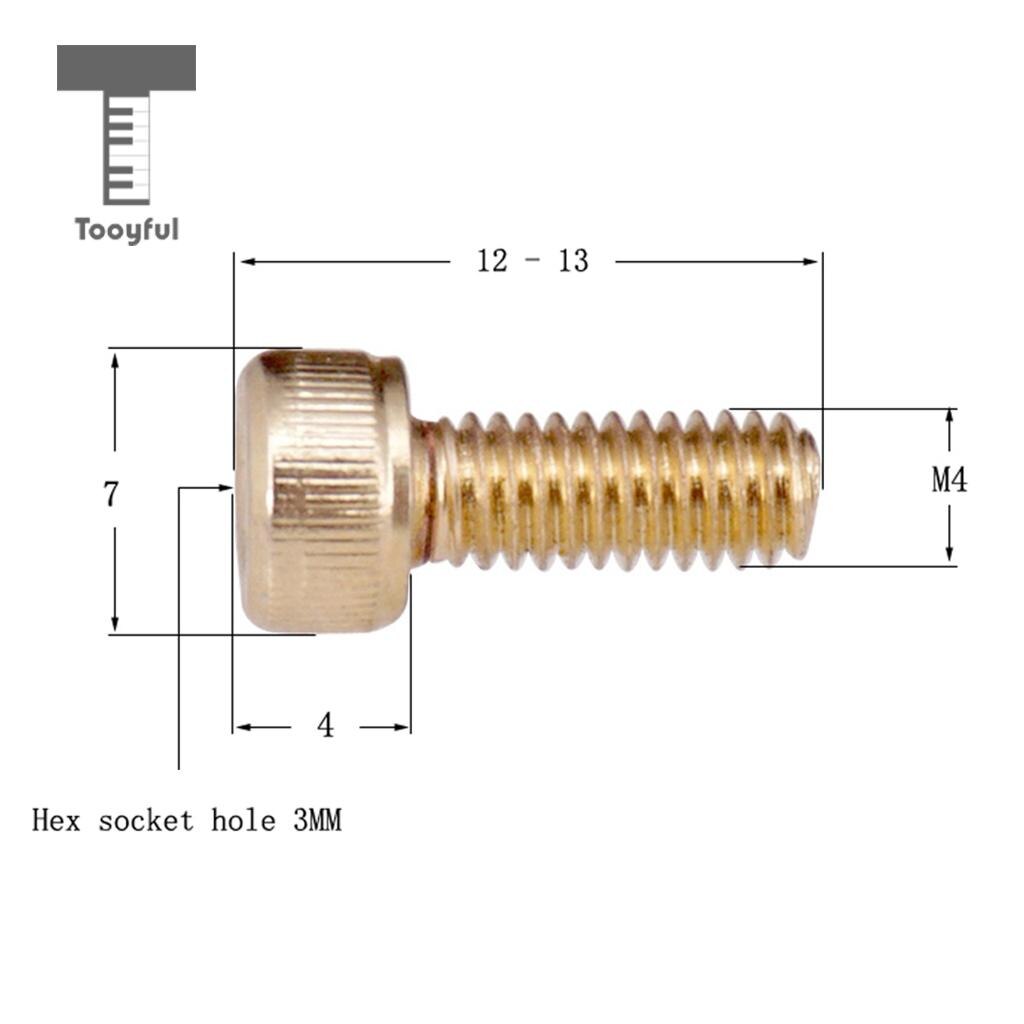 Tooyful 6 Pieces Electric Guitar Locking String Nut Clamp Hexagon screws M4 black
