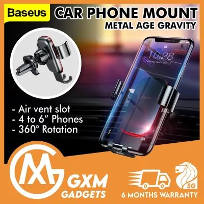 Baseus Metal Age Gravity Car Mount Air Outlet Phone Holder Adjustable Car Holder