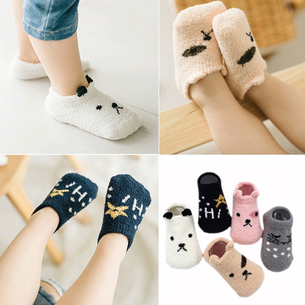 AVENLYB For 0-2Y Cute Thickening Warm Newborn Soft Floor Sock Infant Baby