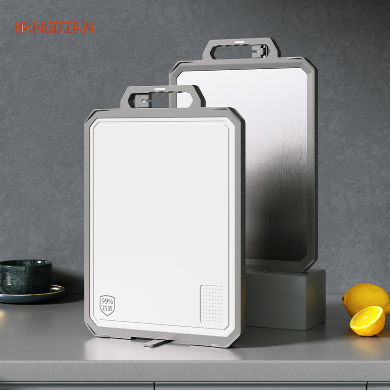 Room food grade double-sided cutting board 304 stainless steel anti-bacterial sharpener anvil large fruit cutting board ราคา 367 บาท*ส่งฟรี