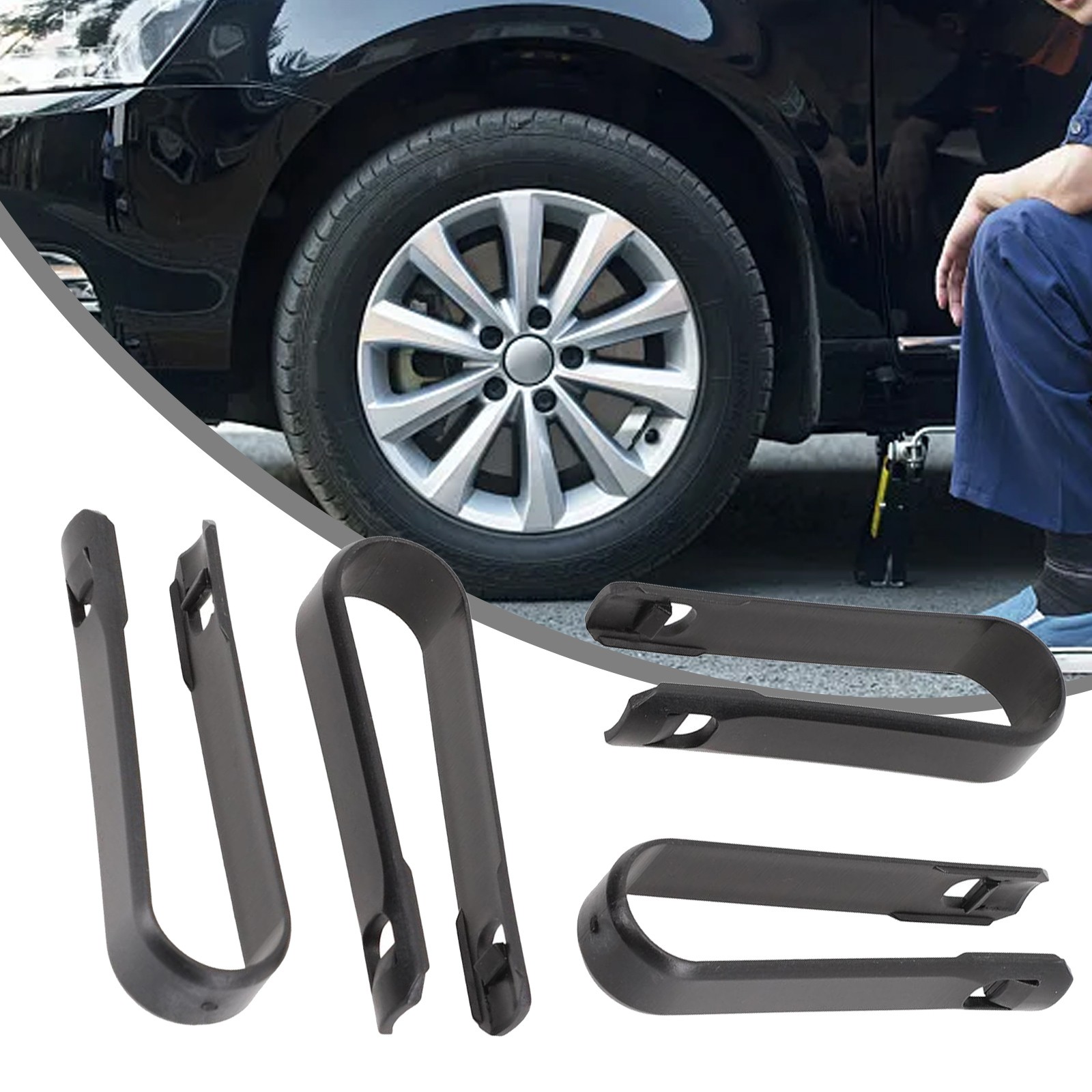 [Bonjoy] Vỏ đai ốc bu lông bánh xe Bộ công cụ tháo lắp 4 gói với nhíp kéo nylon màu đen [niceday phụ tùng ô tô bán chạy]