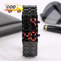 Jam Tangan LED Digital Lava Chain Stainless Steel Unisex Waterproof Casual Stylish