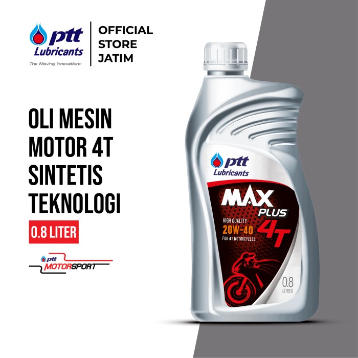 Ptt Lubricants Maxplus 20W-40 Api Sf Motor Oil [0,8L] Harga 58,000 rupiah*Gratis Ongkir
