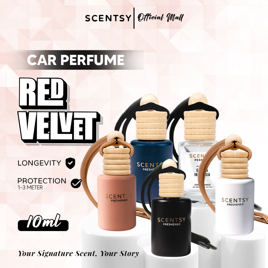 SCENTSY Parfum Mobil RED VELVET Pengharum Anti Mual 10ml Pewangi Ruangan Kantor Toilet Kamar tidur Lemari Inspired by Fragrance Aroma Terapi Mewah Parfum Gantung Capit Jepit AC Aksesoris Mobil Harga 17,950 rupiah*Gratis Ongkir
