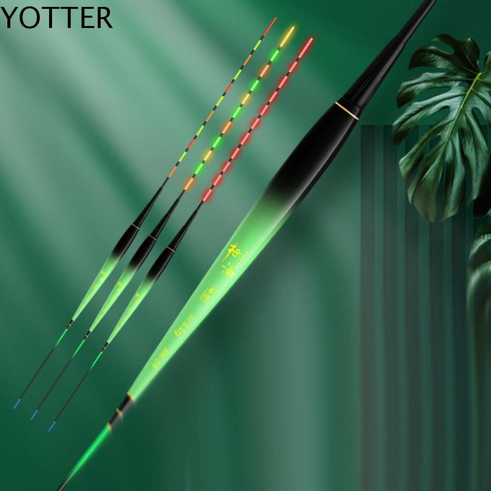 YOTTER 1set Lật nhanh Phao cảm biến trọng lực LED điện tử Phao điện tử Móc cắn cảm biến trọng lực Phao điện tử câu cá Đèn đuôi dài Báo động cắn hàng đầu Phao LED ngắn câu cá ban đêm Phụ Kiện Câu Cá