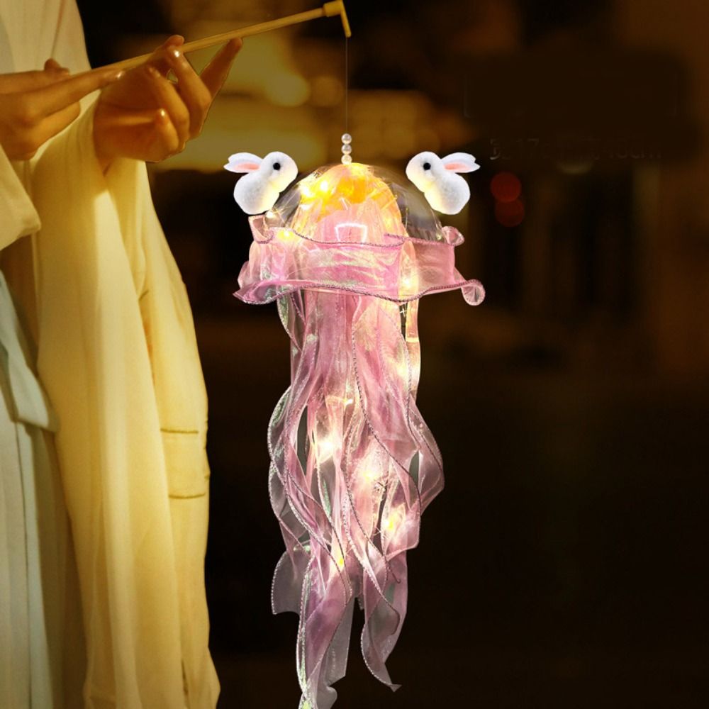 BEATAC Luminous Colorful Jellyfish Lantern Colorful Funny Ocean Animals Ancient DIY Handheld Jellyfish Lamp Mid Autumn Festival