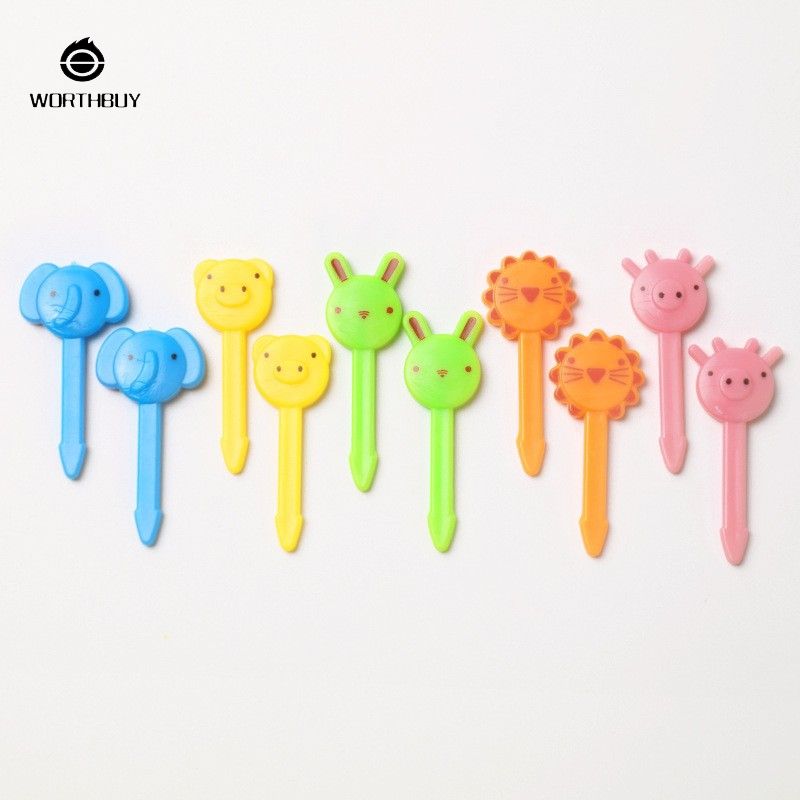 Dễ thương động vật hoạt hình nĩa ăn trái cây đặt món tráng miệng sáng tạo forks cho trẻ em bên