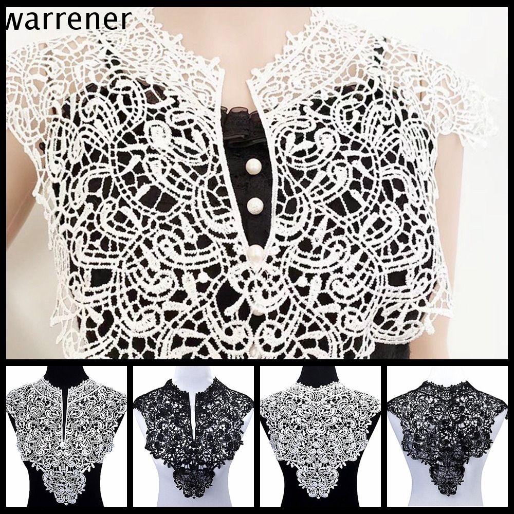 WARRENER Vải Thêu Đường viền cổ áo ren Có thể tháo rời Băng đeo cổ Đường viền cổ áo khoét lỗ Miếng đ