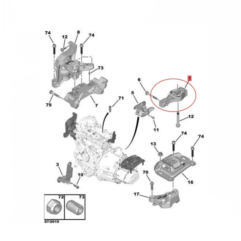 【Latest model】For 308S 408 4008 5008 C5 Engine Lower Bracket A-Type Bracket 9800428280 YL00264880