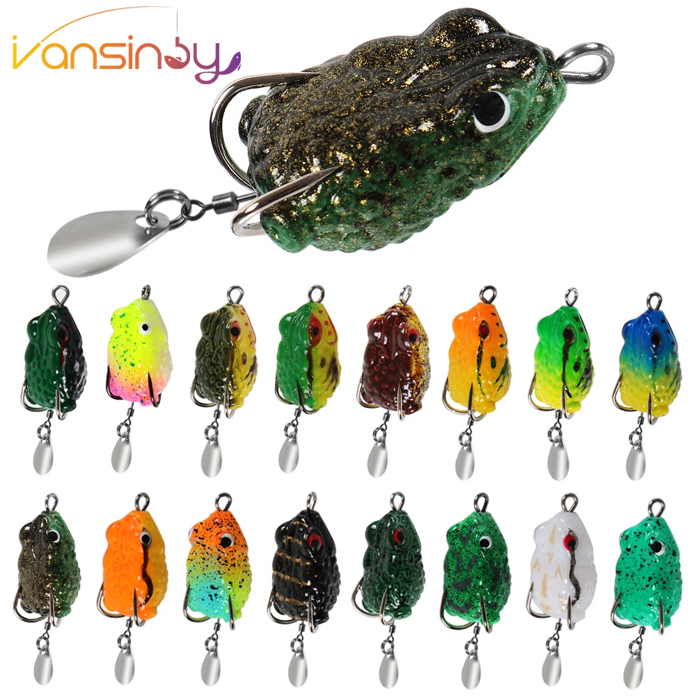 Mồi Câu Cá Giả Hình Ếch Mềm 2.5cm 3g Kèm Móc Câu Tiện Dụng Super Frog Lure 