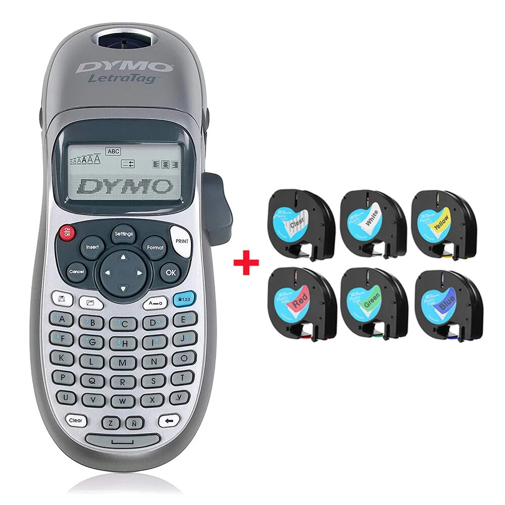 【Free-delivery】 Dymo Label Printer Lt-100h Portable Printing Machine With Letratag Tape Label Maker Printer For Lt 12267 91201 91202