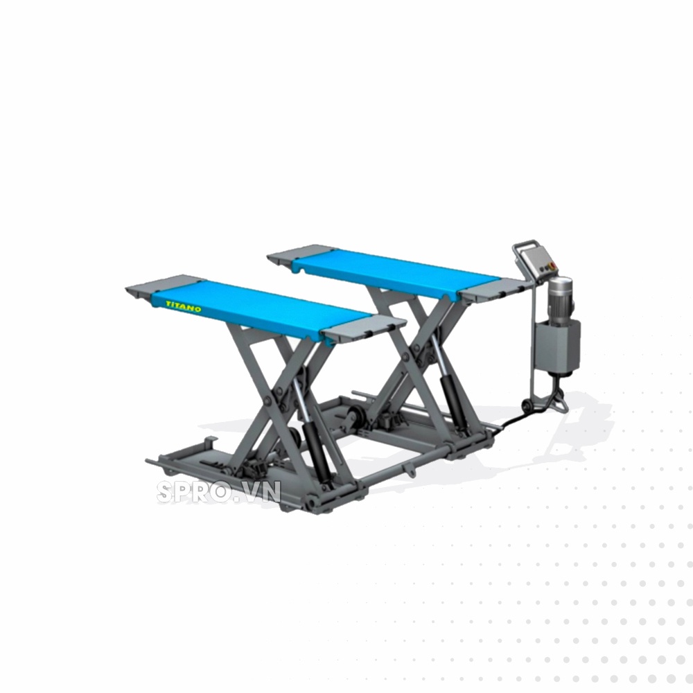Cầu Nâng Ô Tô Cắt Kéo Titano STD-7530F – 3 Tấn, Chuẩn Ce Châu Âu