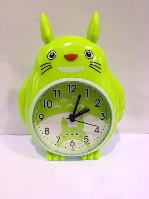 Đồng hồ báo thức đèn ban đêm kim một cặp chuông câm đa chức năng giọng nói dễ thương học sinh hoạt hình trẻ em bàn đồng hồ Totoro